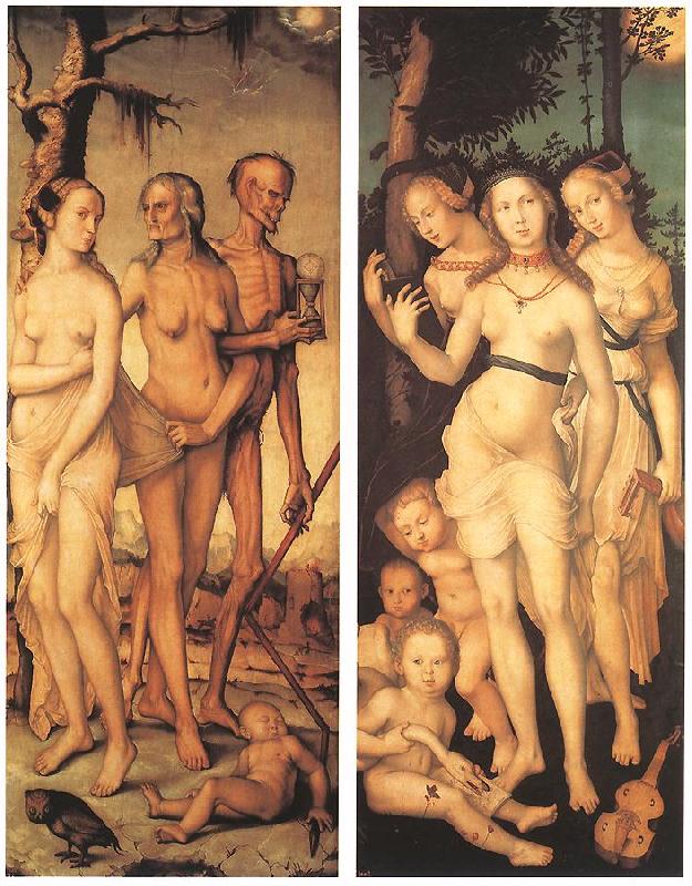 BALDUNG GRIEN, Hans Three Ages of Man and Three Graces oil painting picture